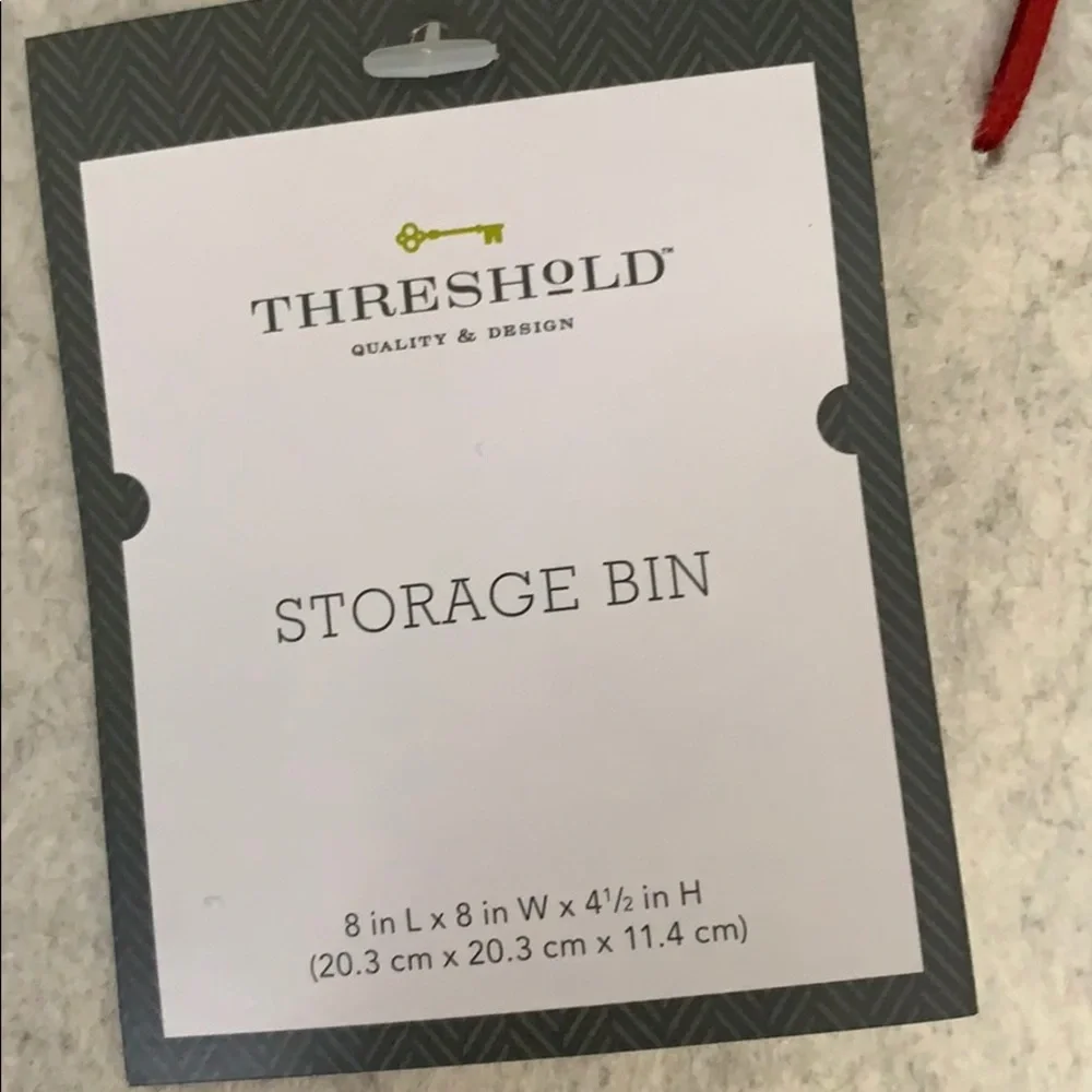 Threshold White & Red Round Storage Bin